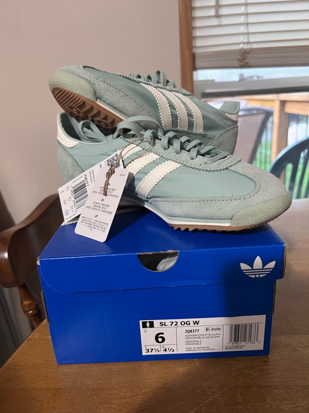 adidas SL 72 OG W Sneakers in Mint Green and White